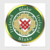 Blake Irish Shield & Celtic Cross Personalisiert Aufkleber (Blatt)