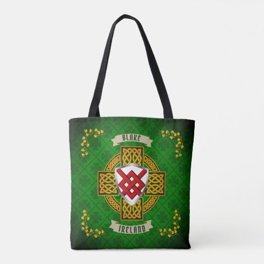 Blake Irish Shield & Celtic Cross Personalisiert Tasche (Rückseite)