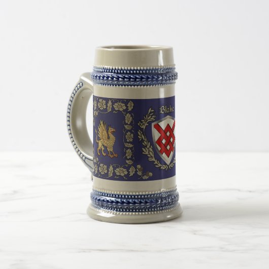 Blake Irish Shield Griffin Stein Bierglas (Vorderseite Links)