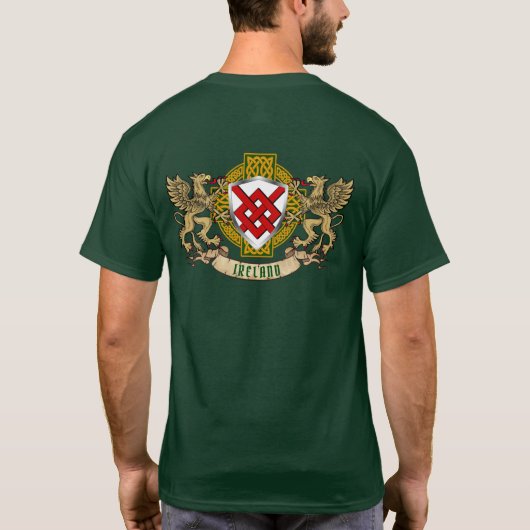 Blake Irish Shield & Griffins Personalisiert T-Shirt (Rückseite)