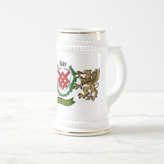 Blake Irish Shield Personalisiert Bierglas (VorderseiteRechts)