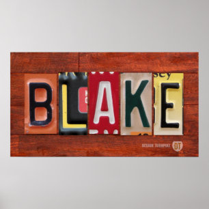 BLAKE-Lizenzschild Name-Zeichen-Plakat Poster