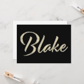 Blake Name white gold Handwriting Karte (Vorderseite/Rückseite Beispiel)