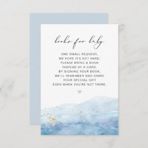BLAKELY Dusty Blue Watercolor Books for Baby Card Einladung