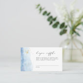 BLAKELY Dusty Blue Watercolor Diaper Raffel Ticket (Stehend Vorderseite)