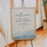 BLAKELY Sky Blue Watercolor Gold Brautparty Poster<br><div class="desc">Dieses Brautparty-Begrüßungszeichen besticht durch einen kleinen,  blauen Aquarelltausch mit goldenen Flecken und einen eleganten Schriftart. Dieses Begrüßungspposter ist die perfekte Ergänzung zu Ihrem Meeres- oder staubblauen Themenevent.</div>