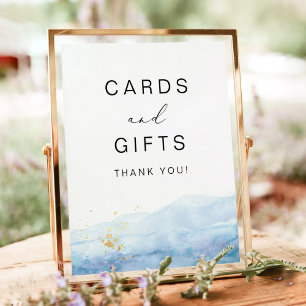 BLAKELY Sky Blue Watercolor Karten & Geschenksign Poster