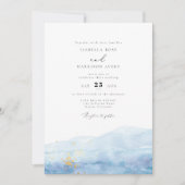 BLAKELY Sky Blue Watercolor Tropical Wedding Einladung (Vorderseite)