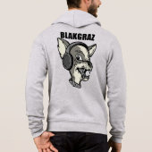 Blakgraz Lucy der Hund mit Kopfhörer Hoodie (Rückseite)