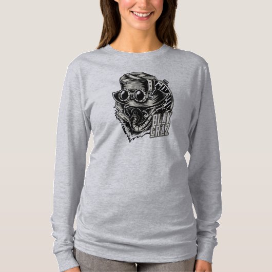Blakgraz Steampunk Hat und Goggles T-Shirt (Vorderseite)