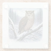 Blakistons Fischuhu im Winterwald – Glasuntersetzer (Rückseite)