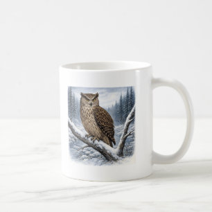 Blakistons Fischuhu im Winterwald –  Kaffeetasse