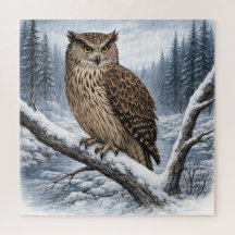 Blakistons Fischuhu in Winterwald –
