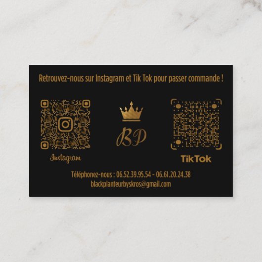 BLALCK-Visitenkarte PLANTEUR V1 Visitenkarte (Rückseite)