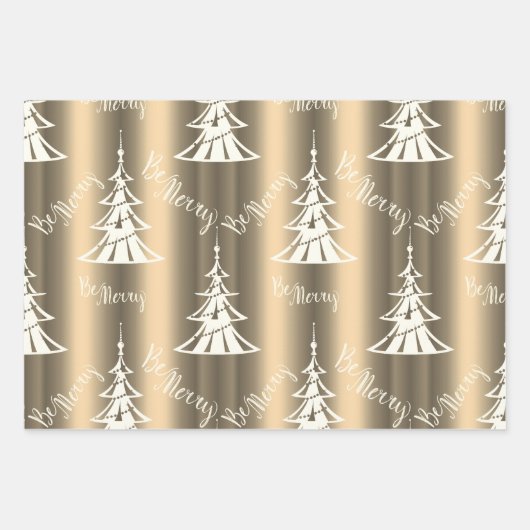 Blale Bronze und Gold Weihnachten Geschenkpapier Set (Vorderseite)