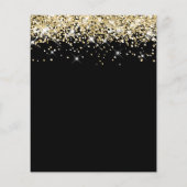 Blale Gold Glitzer Black Sweet 16 Budget Einladung (Rückseite)