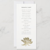 Blale Gold White Lotus Floral Wedding Program Einladung (Rückseite)