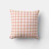 Blale Orange Gingham Kariert Throw Kissen (Vorderseite)