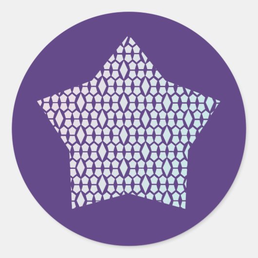 Blale Pastel Dream Honeycomb und Diamond star Runder Aufkleber (Vorderseite)