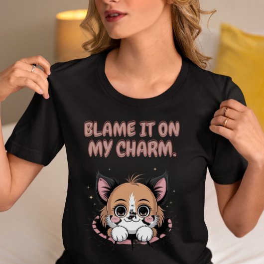 Blame It On My Charm Puppy Tri-Blend Shirt