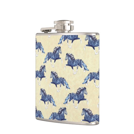 Blámóða 2 Isländisches Pferd Flachmann (Links)