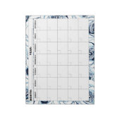 Blanc Blue Rose Blankkalender Notizblock (Rotiert)