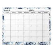 Blanc Blue Rose Blankkalender Notizblock (Vorderseite)