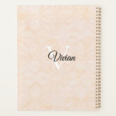 Blanc Cream Batik Elegante Monogram Name Planner Planer (Rückseite)