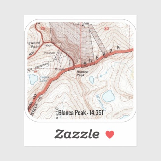 Blanca Peak Colorado Fourteener Aufkleber (Blatt)