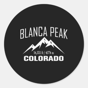 Blanca Peak Colorado Klettergipfel Club Outdoor  Runder Aufkleber