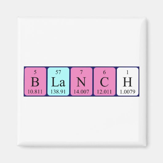 Blanch-Magnet für den periodischen Tabellennamen Magnet (Vorne)