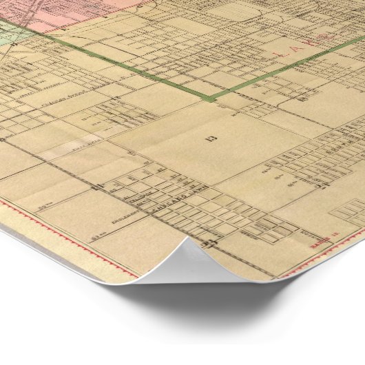 Blanchard-Führerplan von Chicago Poster (Ecke)