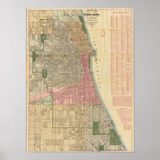 Blanchard-Führerplan von Chicago Poster (Vorne)