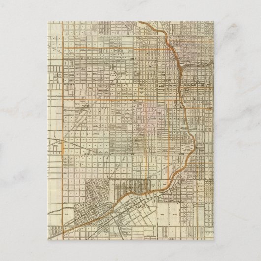 Blanchard-Führerplan von Chicago Postkarte (Vorderseite)