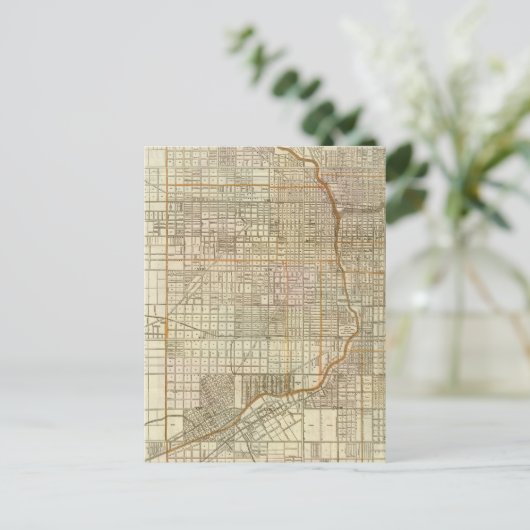 Blanchard-Führerplan von Chicago Postkarte (Stehend Vorderseite)