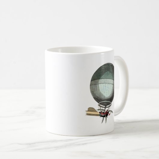 Blanchard Vintage Heißluftballon Kaffeetasse (VorderseiteRechts)