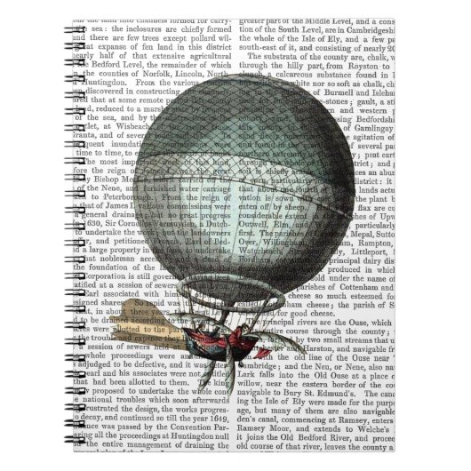 Blanchard Vintage Heißluftballon Notizblock (Vorderseite)