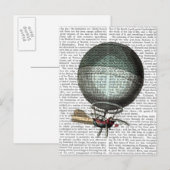 Blanchard Vintage Heißluftballon Postkarte (Vorne/Hinten)
