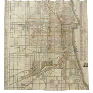 Blanchards Führerkarte von Chicago 2 Duschvorhang