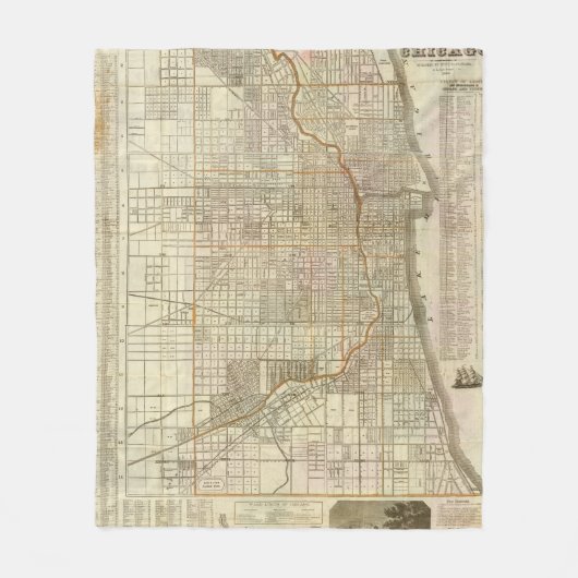 Blanchards Führerkarte von Chicago Fleecedecke (Vorderseite)