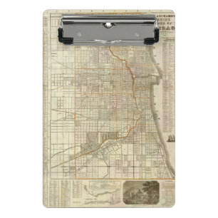Blanchards Führerkarte von Chicago Mini Klemmbrett