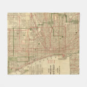 Blanchards Karte von Chicago Fleecedecke (Vorderseite (Horizontal))