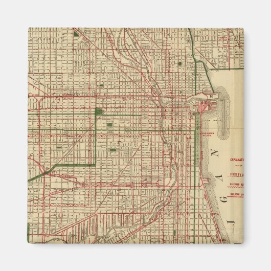 Blanchards Karte von Chicago Magnet (Vorne)