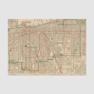 Blanchards Karte von Chicago Seidenpapier