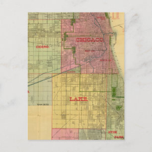 Blanchards Karte von Chicago und Umgebung