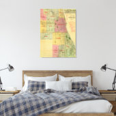 Blanchards Karte von Chicago und Umgebung Leinwanddruck (Insitu (Schlafzimmer))