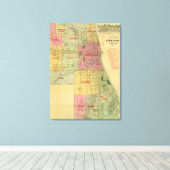 Blanchards Karte von Chicago und Umgebung Leinwanddruck (Insitu (Holzboden))