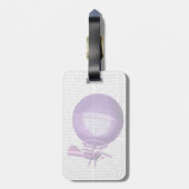 Blanchards Wasserstoff (Lila) Heißluftballon Gepäckanhänger (Rückseite vertikal)