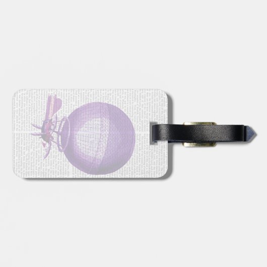 Blanchards Wasserstoff (Lila) Heißluftballon Gepäckanhänger (Rückseite horizontal)