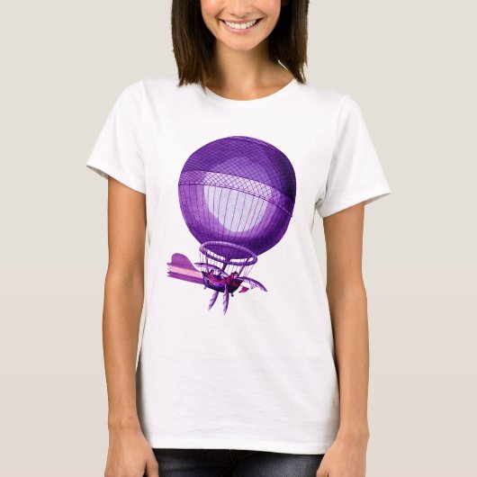 Blanchards Wasserstoff (Lila) Heißluftballon T-Shirt (Vorderseite)